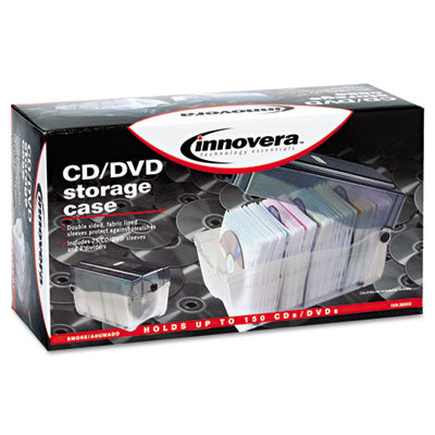 Innovera® CD/DVD Storage Case, Holds 150 Discs, Clear/Smoke Flipcost Flipcost