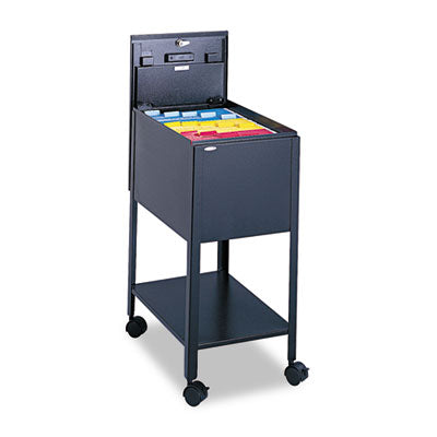 Standard Locking Mobile Tub File, Letter Size, Metal, 1 Shelf, 1 Bin, 13.5" x 19.25" x 28", Black Flipcost Flipcost