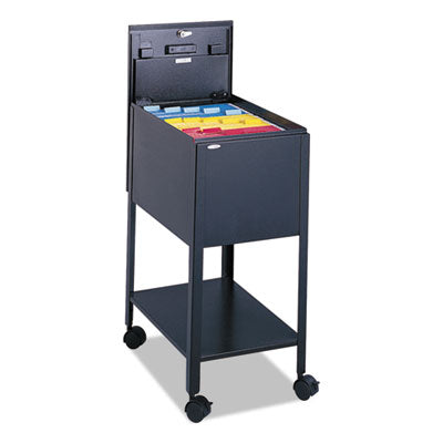 Standard Locking Mobile Tub File, Letter Size, Metal, 1 Shelf, 1 Bin, 13.5" x 19.25" x 28", Black Flipcost Flipcost