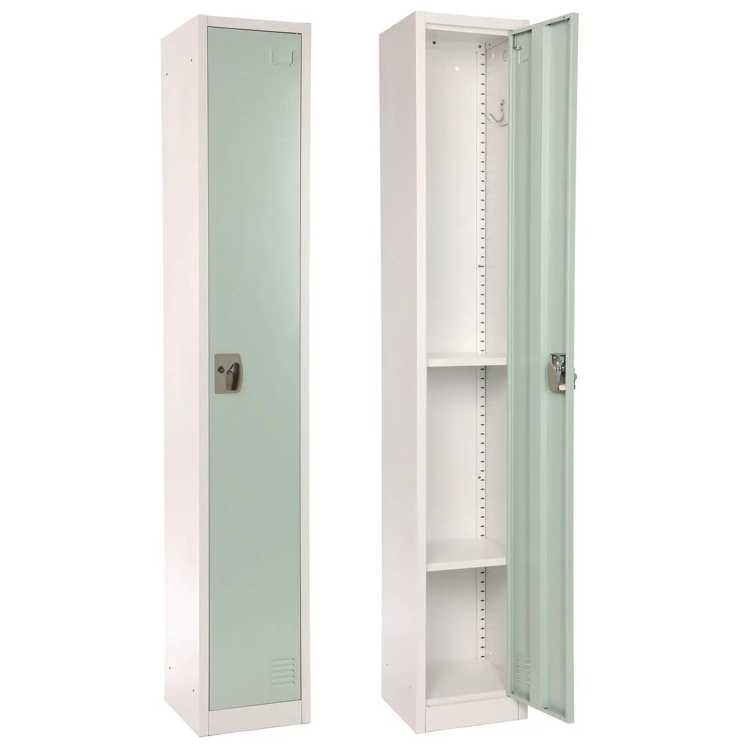 Steel Storage Locker, 1 Compartment, 12 x 12 x 72, Misty Green AdirOffice Flipcost