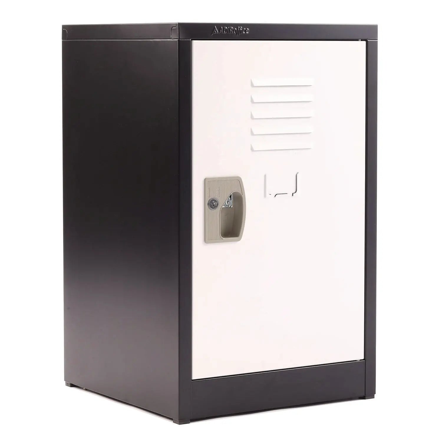 Steel Storage Locker, 1 Compartment, 15 x 15 x 24, Black Body/White Doors AdirOffice Flipcost