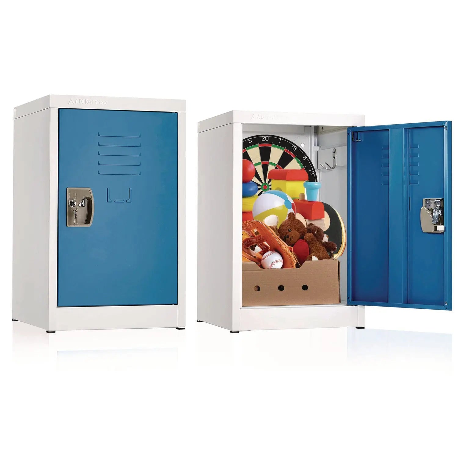 Steel Storage Locker, 1 Compartment, 15 x 15 x 24, Blue AdirOffice Flipcost
