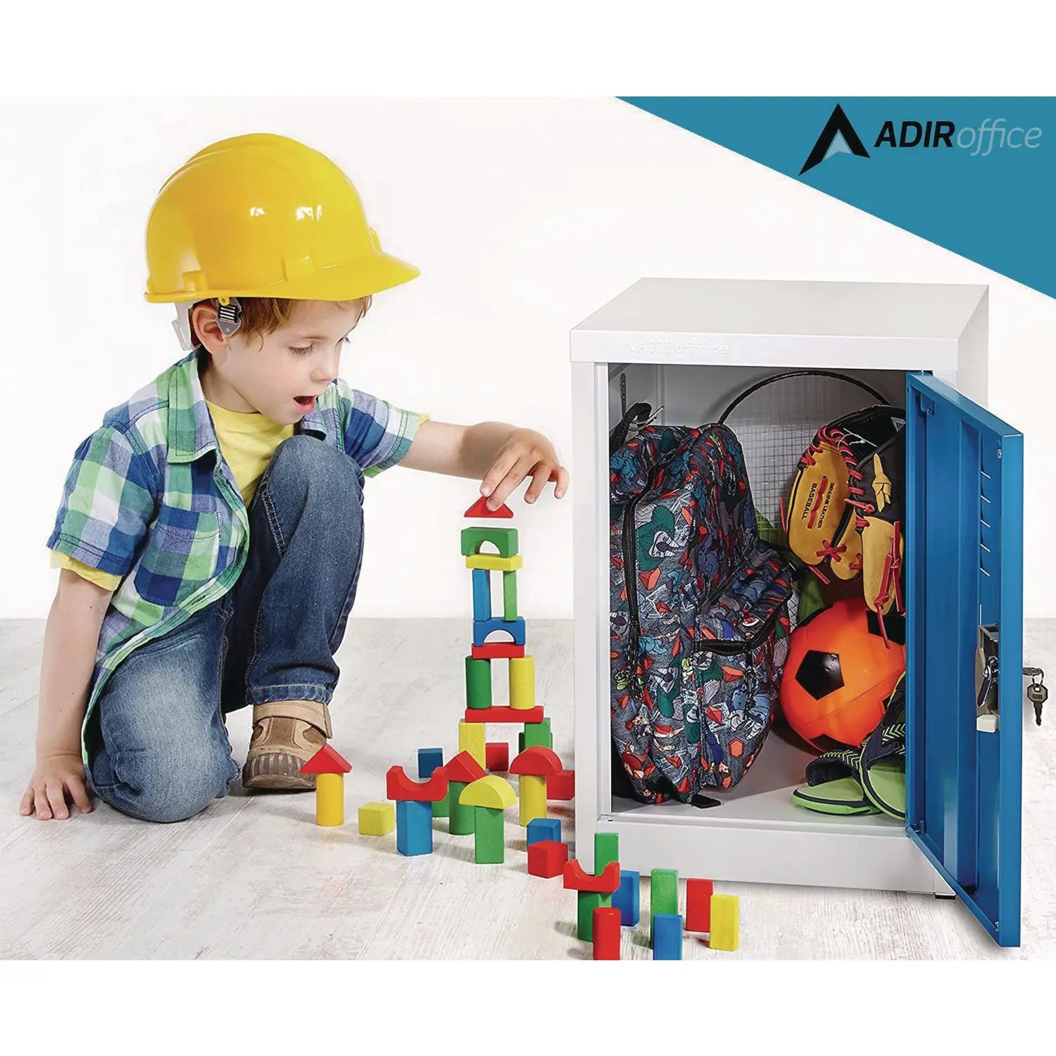 Steel Storage Locker, 1 Compartment, 15 x 15 x 24, Blue AdirOffice Flipcost