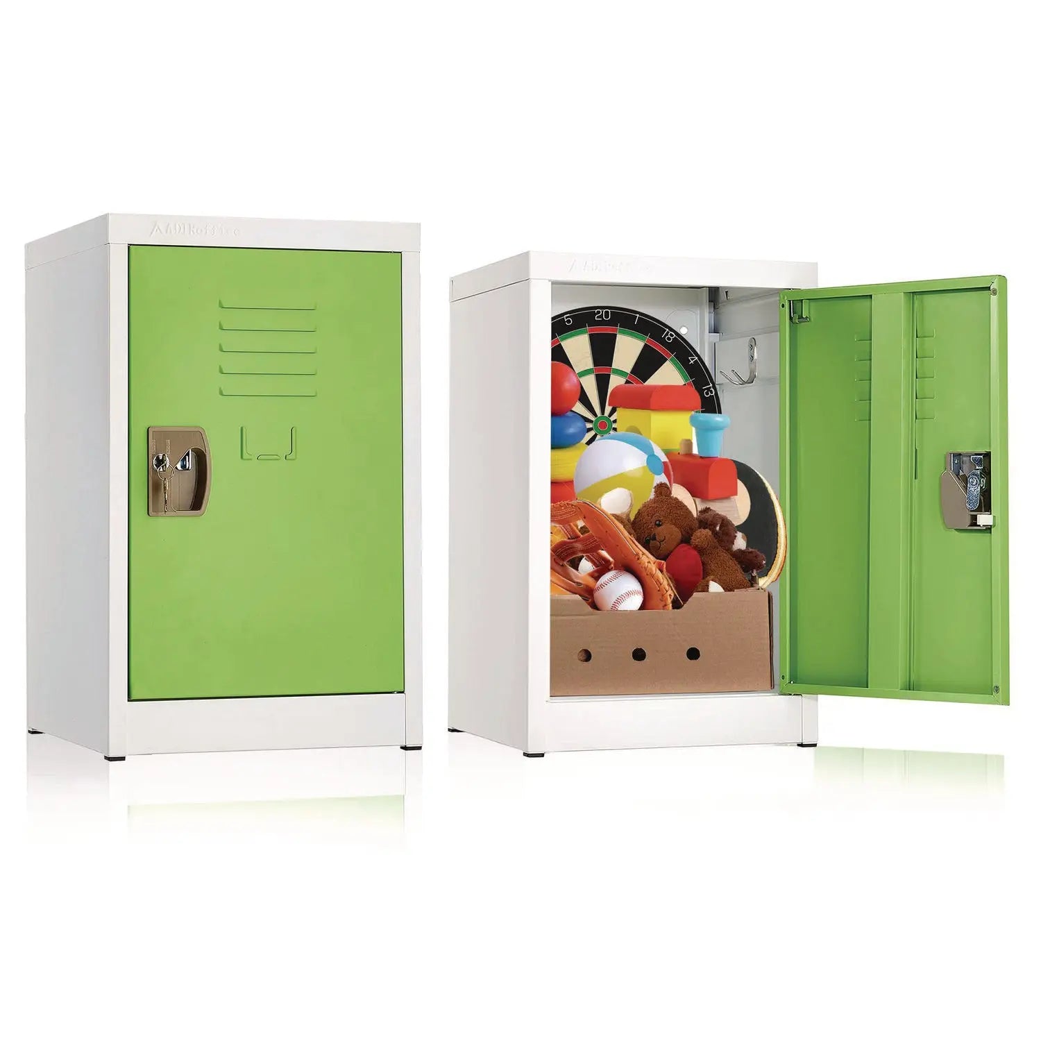 Steel Storage Locker, 1 Compartment, 15 x 15 x 24, Green AdirOffice Flipcost