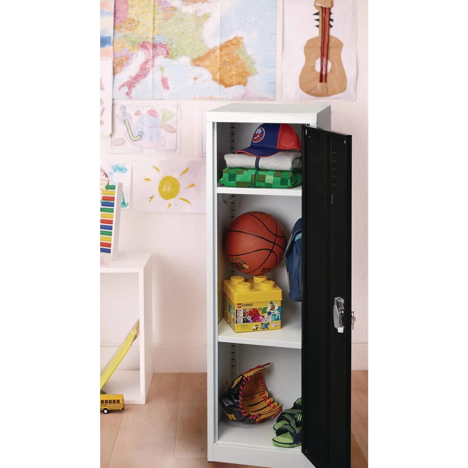 Steel Storage Locker, 1 Compartment, 15 x 15 x 48, Black AdirOffice Flipcost