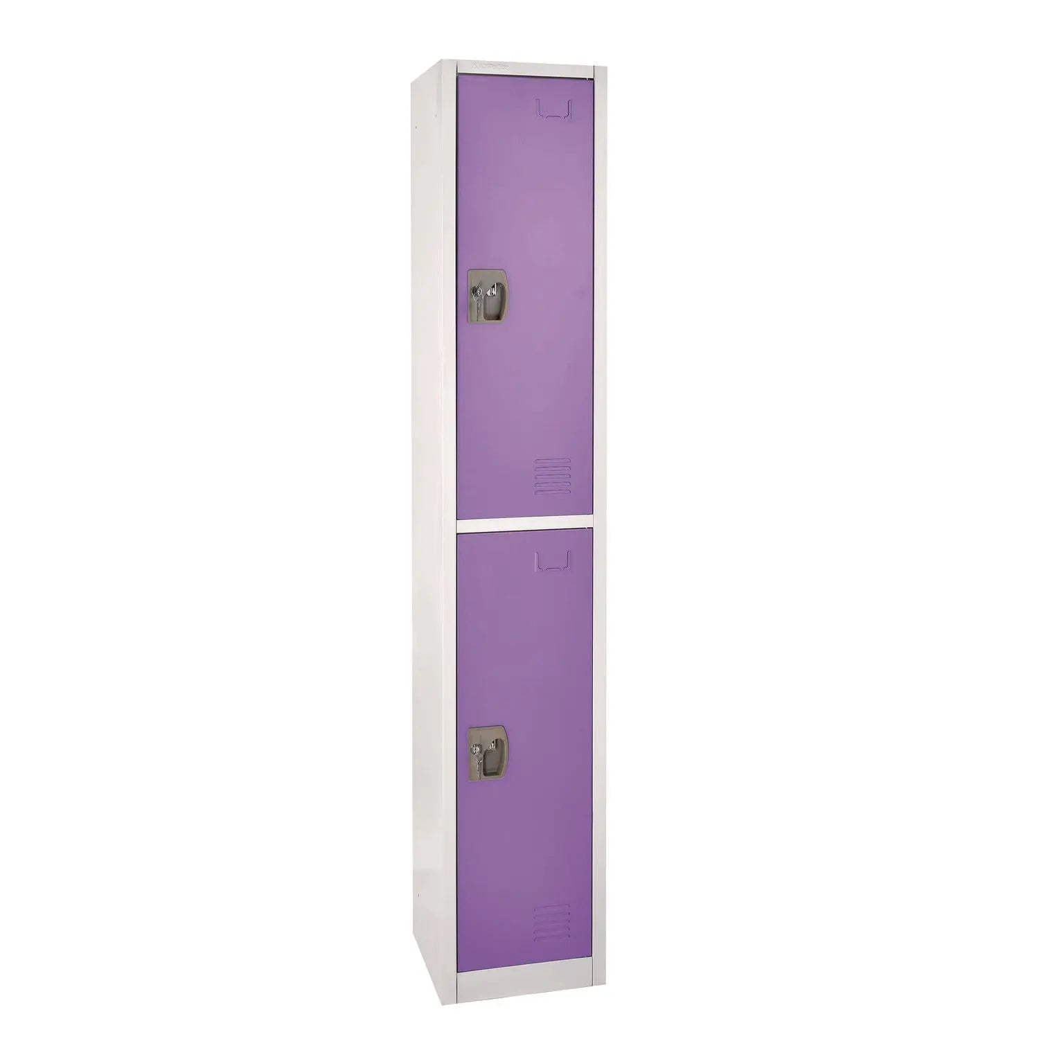 Steel Storage Locker, 2 Compartment, 12 x 12 x 72, Purple