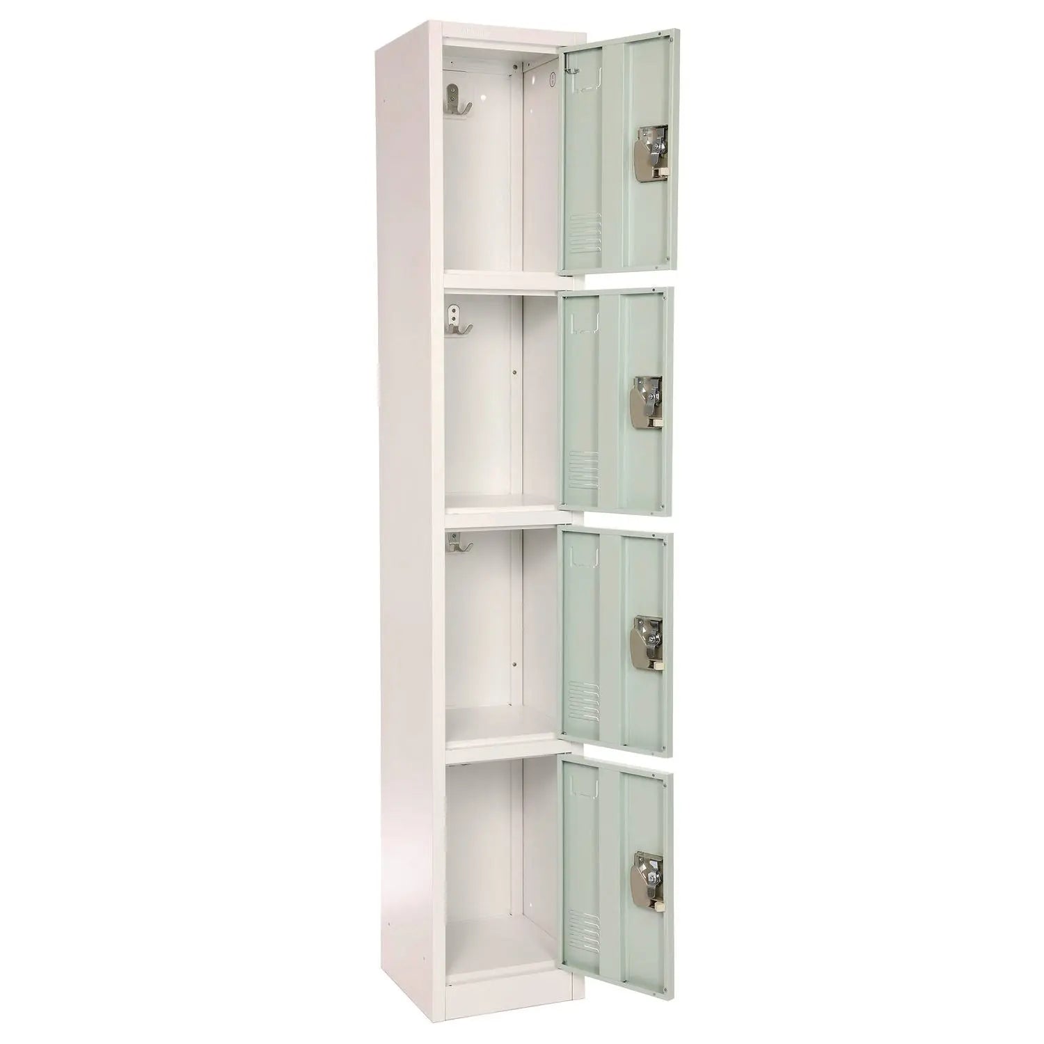 Steel Storage Locker, 4 Compartment, 12 x 12 x 72, Misty Green AdirOffice Flipcost