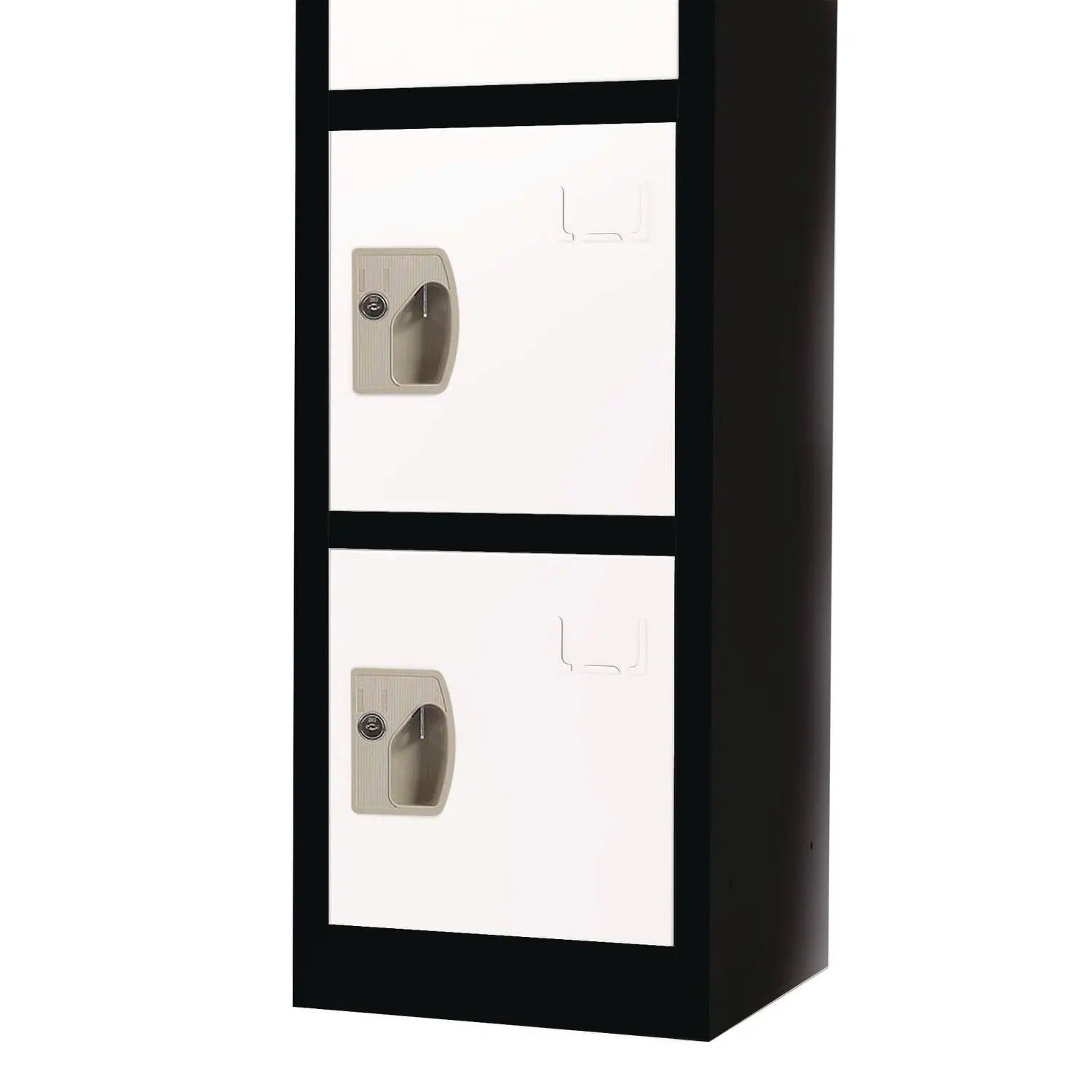 Steel Storage Locker, 6 Compartment, 12 x 12 x 72, Black Body/White Doors AdirOffice Flipcost