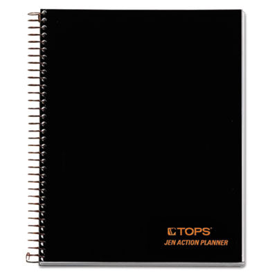 TOPS™ JEN Action Planner, 1-Subject, Narrow Rule, Black Cover, (84) 8.5 x 6.75 Sheets Flipcost Flipcost