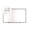 TRU RED™ Magnetic Porcelain Dry Erase Board, 60" x 36", White Surface, Gray/Natural Aluminum Frame