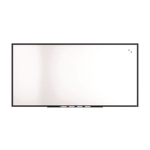 TRU RED™ Magnetic Porcelain Dry Erase Board, 96" x 48", White Surface, Black Aluminum Frame
