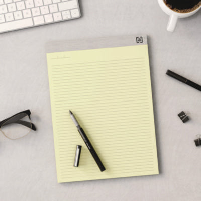 TRU RED™ Notepads, Narrow Rule, 50 Canary Yellow 8.5 x 11.75 Sheets, 6/Pack