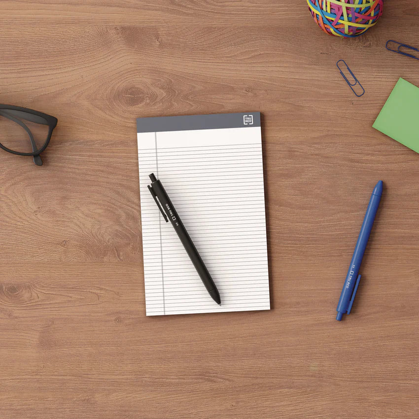 TRU RED™ Notepads, Narrow Rule, 50 White 5 x 8 Sheets, 6/Pack