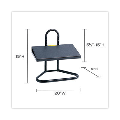Task Master Adjustable Height Footrest Black, 20w x 12d x 5.5 to 15h, Black Flipcost Flipcost
