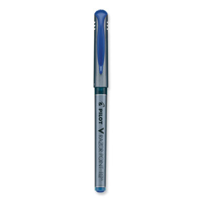 Pilot V Razor Point Pen, Stick, Extra-Fine 0.5 mm, Blue Ink, Gray/Translucent Blue Barrel, Dozen Flipcost Flipcost