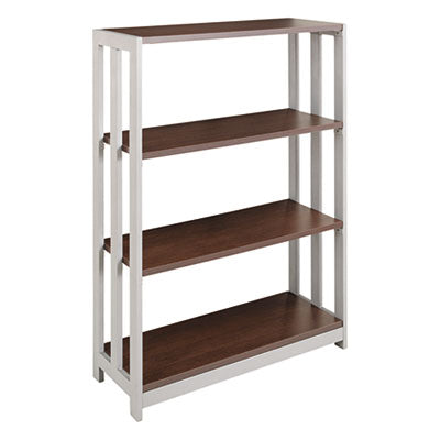 Trento Line Bookcase, Three-Shelf, 31.5w x 11.63d x 43.25h, Mocha Flipcost Flipcost