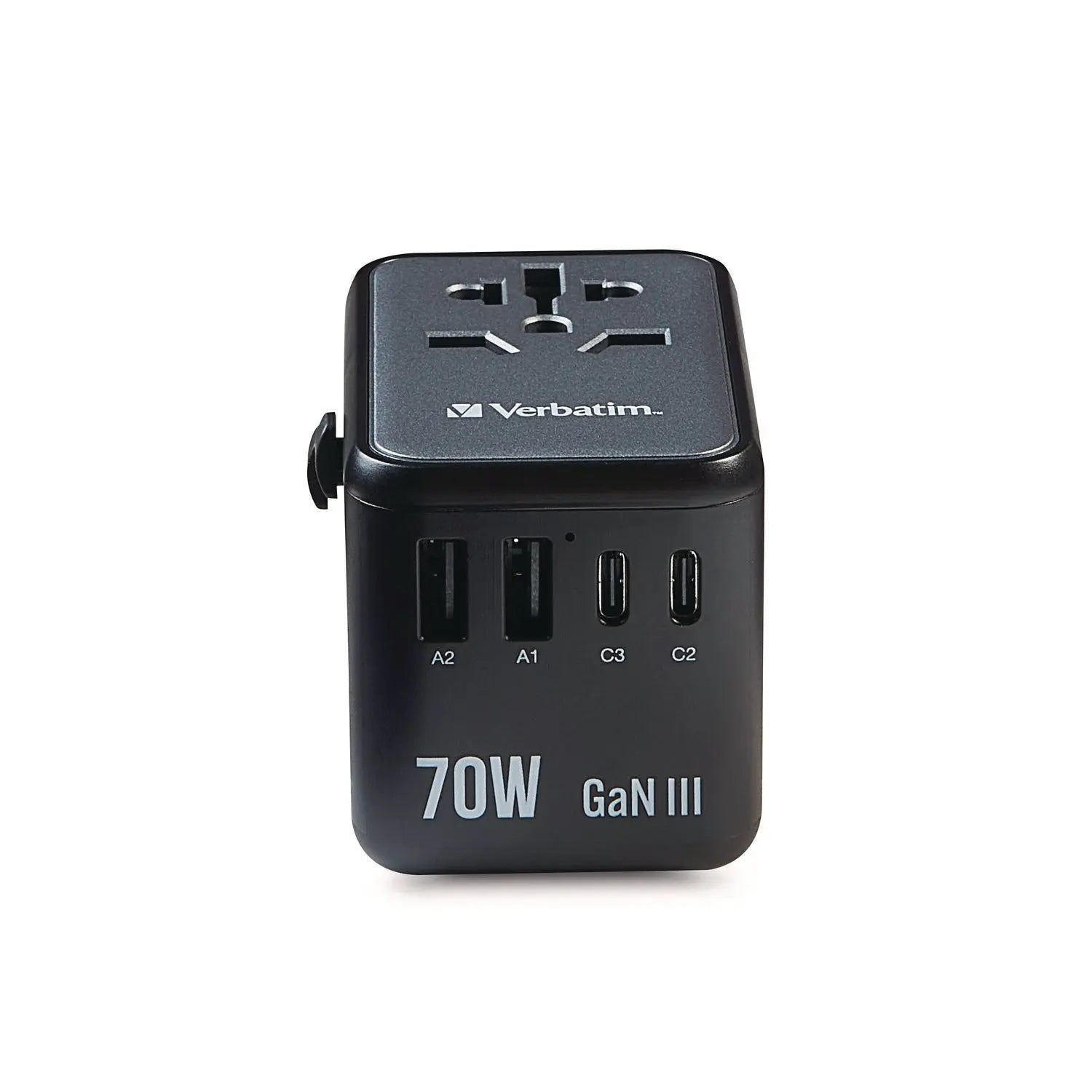UTA-09 Gan III Universal Travel Adapter, (2) USB-A/(2) USB-C/USB-C with Power Delivery 3.0 Verbatim® Flipcost