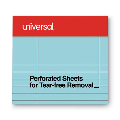 Universal® Colored Perforated Ruled Writing Pads, Narrow Rule, 50 Blue 5 x 8 Sheets, Dozen Flipcost Flipcost