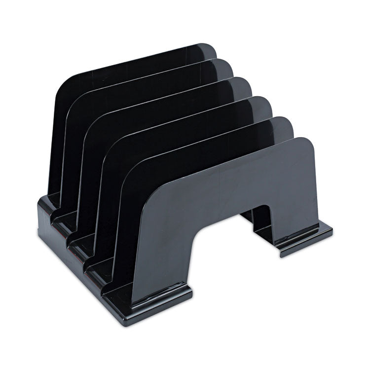 Universal® Recycled Plastic Incline Sorter, 5 Sections, Letter Size Files, 13.25" x 9" x 9", Black Flipcost Flipcost