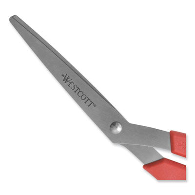 Value Line Stainless Steel Shears, 8" Long, 3.5" Cut Length, Red Offset Handle Flipcost Flipcost