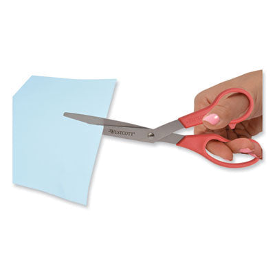 Value Line Stainless Steel Shears, 8" Long, 3.5" Cut Length, Red Offset Handle Flipcost Flipcost