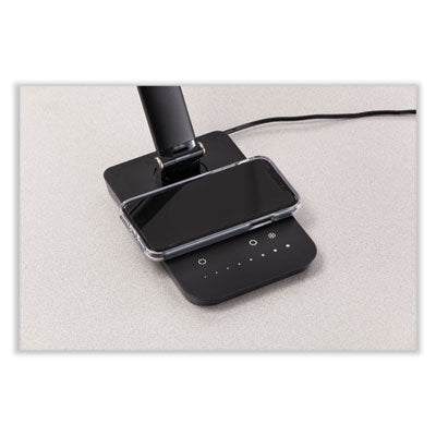 Vamp LED Wireless Charging Lamp, Multi-pivot Neck, 16.75" High, Black Flipcost Flipcost