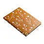 Denik Vegan-Leather Layflat Flexible Cover Journal, Samantha Branches/Leaves, College Rule, Orange/Cream Cover, (72) 8 x 5.5 Sheets