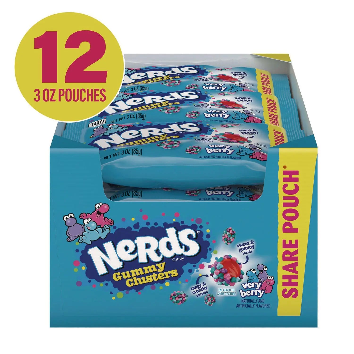 Very Berry Clusters Share Pack, Berry, 3 oz Packet, 12/Carton NERDS® Flipcost