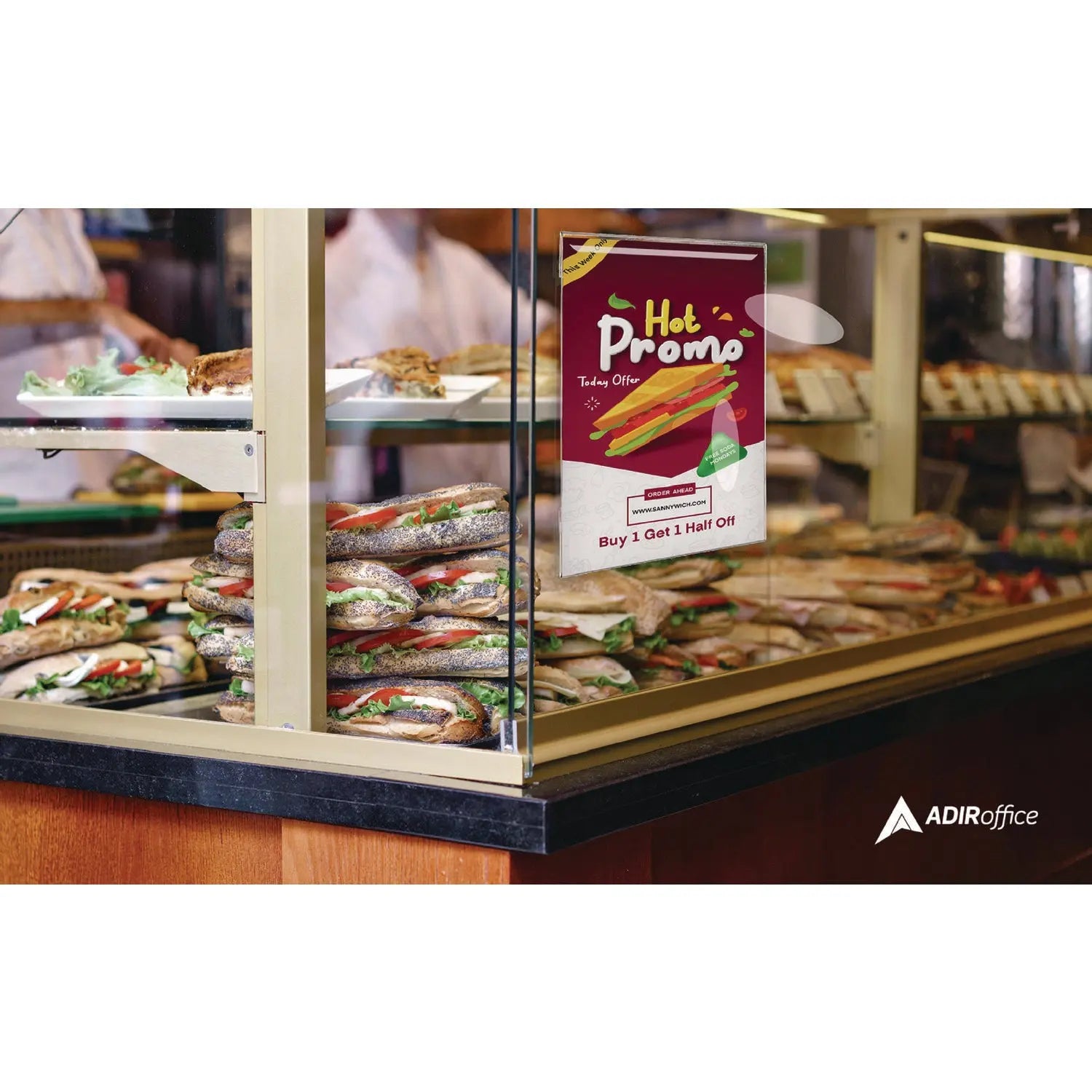 Wall Mount Side-Loading Acrylic Sign Holders, 8 x 11, Clear Frame, 6/Pack AdirOffice Flipcost