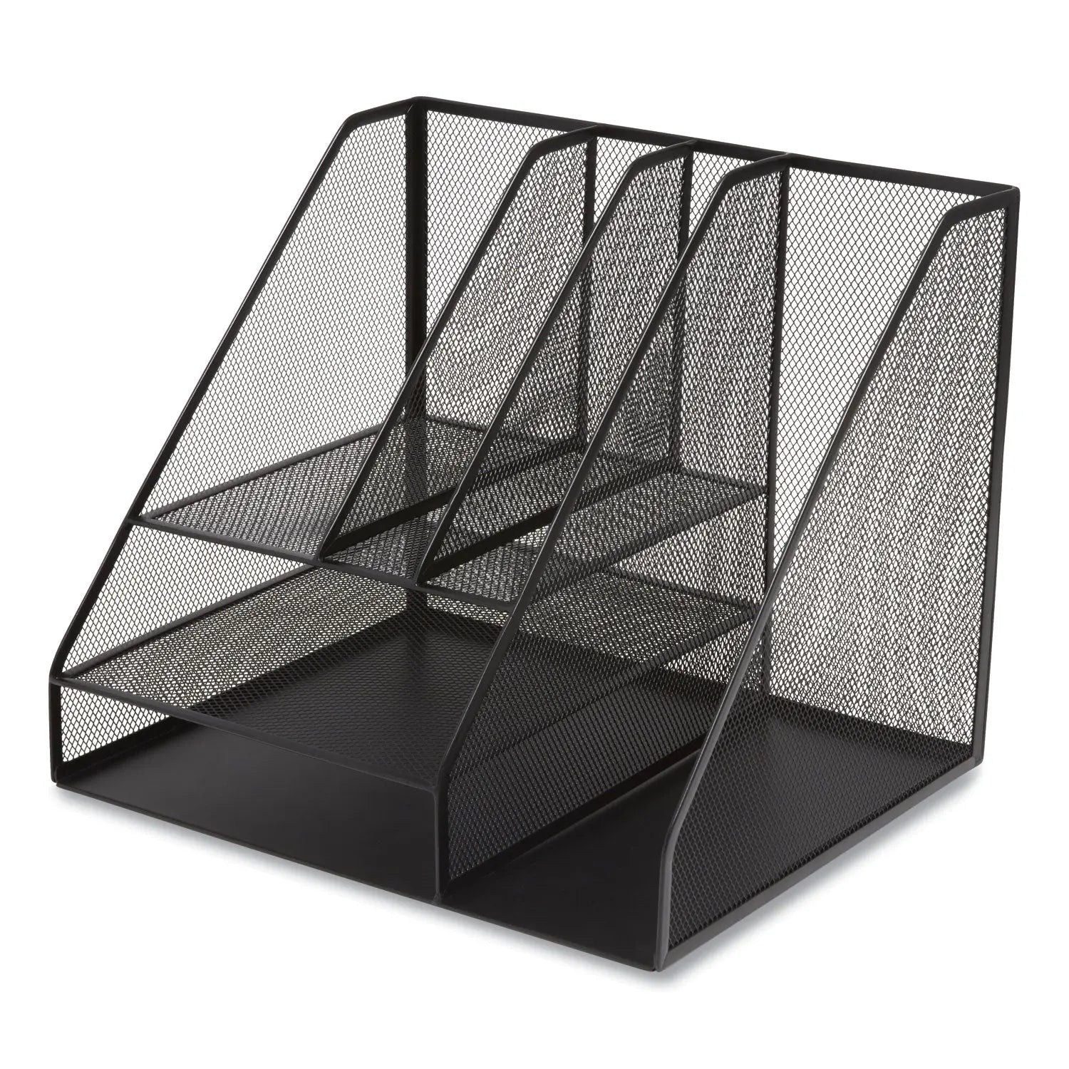 Wire Mesh Combination Organizer, Vertical/Horizontal, 8 Sections, Letter-Size, 12 x 12 x 13.97, Matte Black TRU RED™ Flipcost