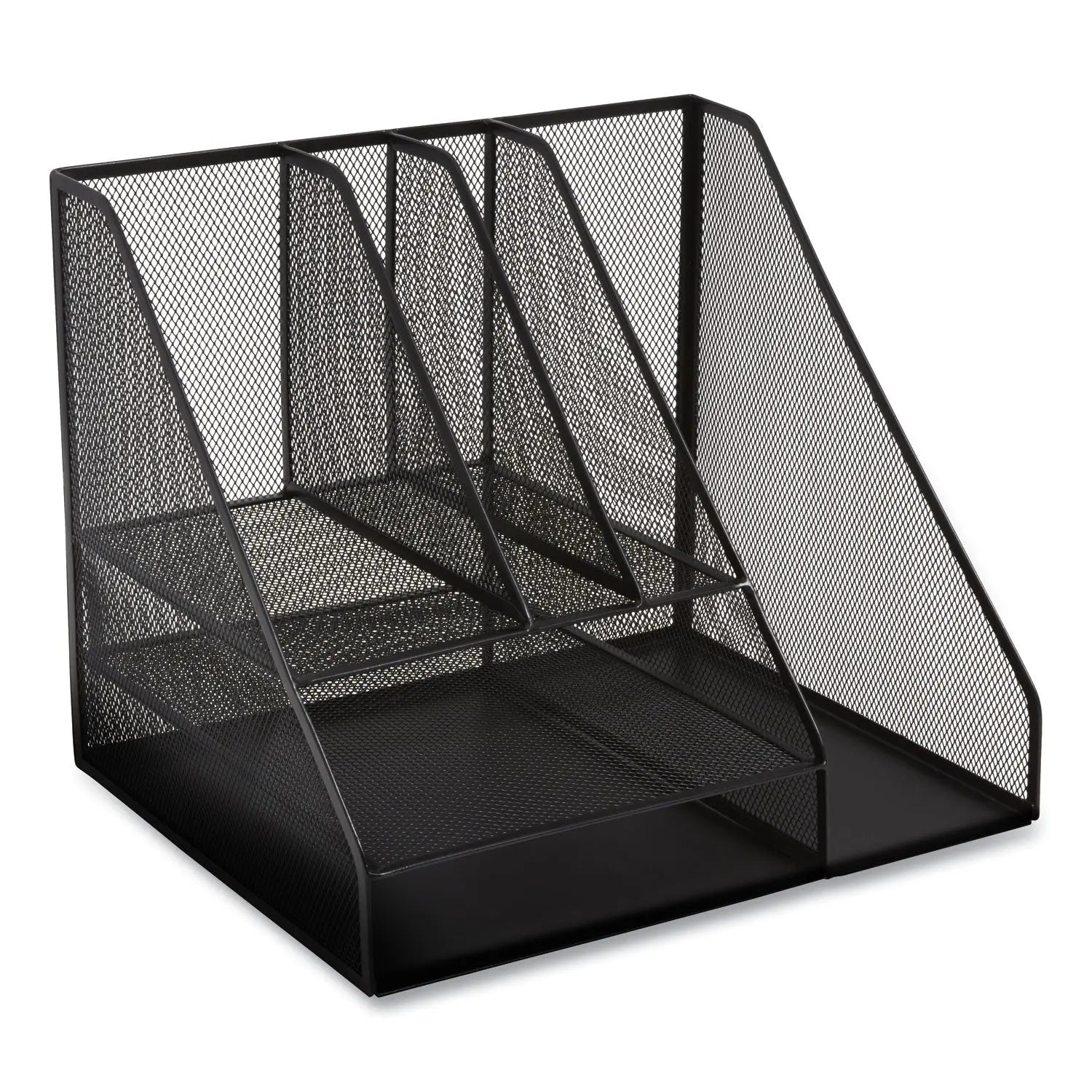 Wire Mesh Combination Organizer, Vertical/Horizontal, 8 Sections, Letter-Size, 12 x 12 x 13.97, Matte Black TRU RED™ Flipcost
