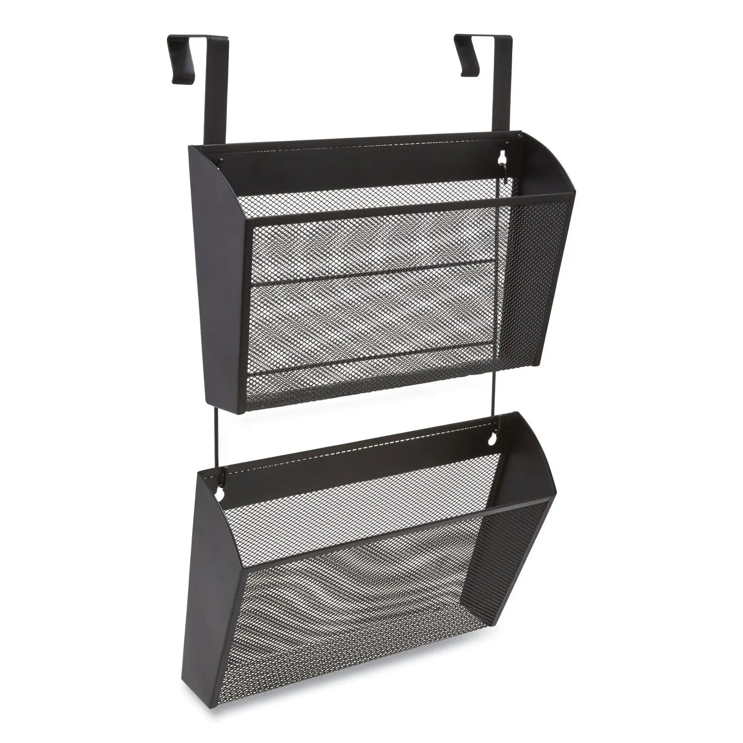 Wire Mesh Wall File, 2 Sections, Letter Size, 14.37" x 3.34", Black