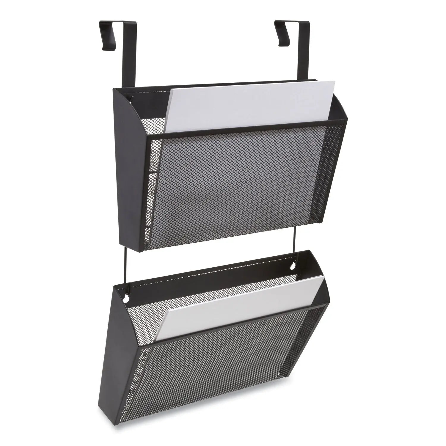 Wire Mesh Wall File, 2 Sections, Letter Size, 14.37" x 3.34", Black TRU RED™ Flipcost