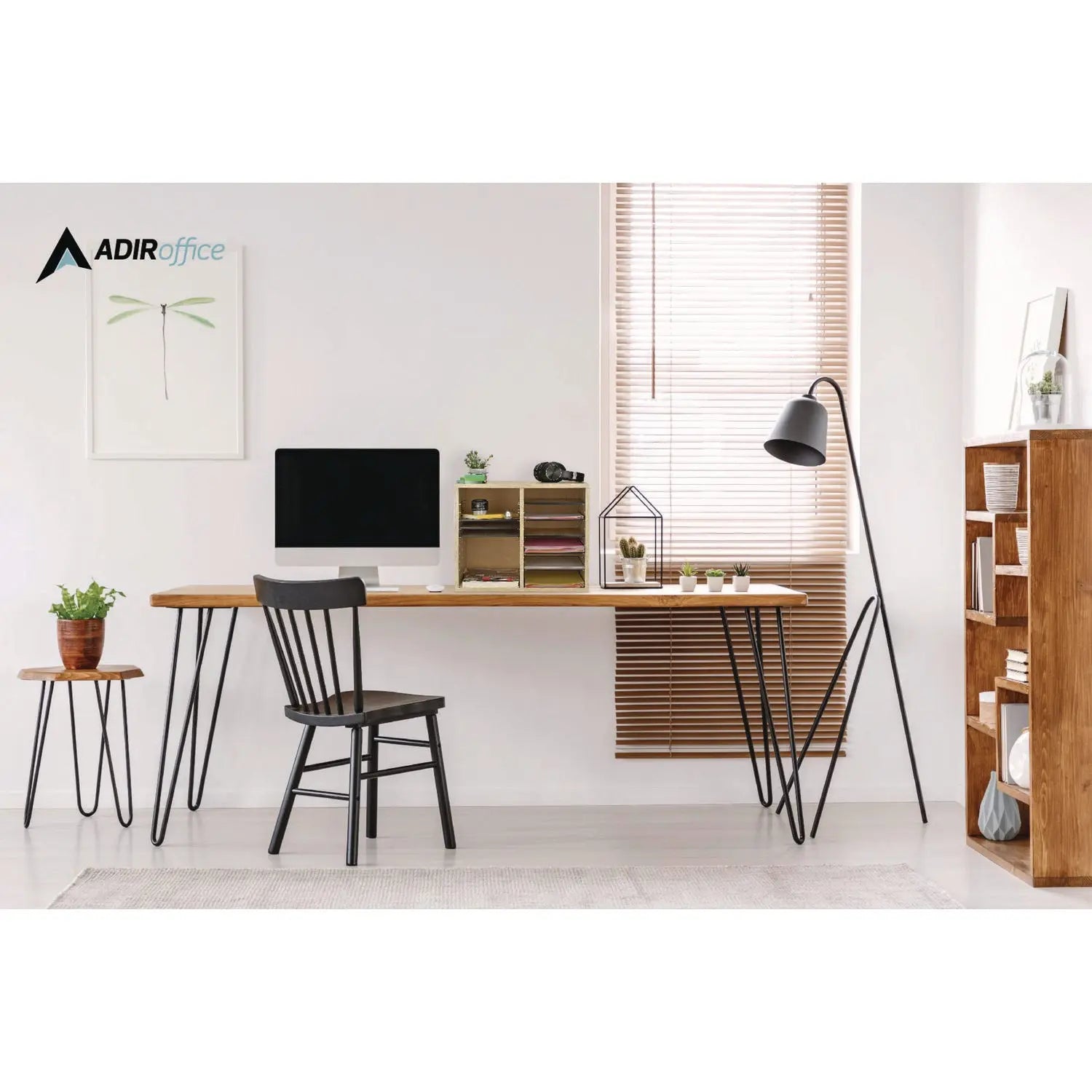 Wood Adjustable 12 Compartment Literature Organizer, 12 Sections, Letter Size, 20 x 11.8 x 16.3, White AdirOffice Flipcost