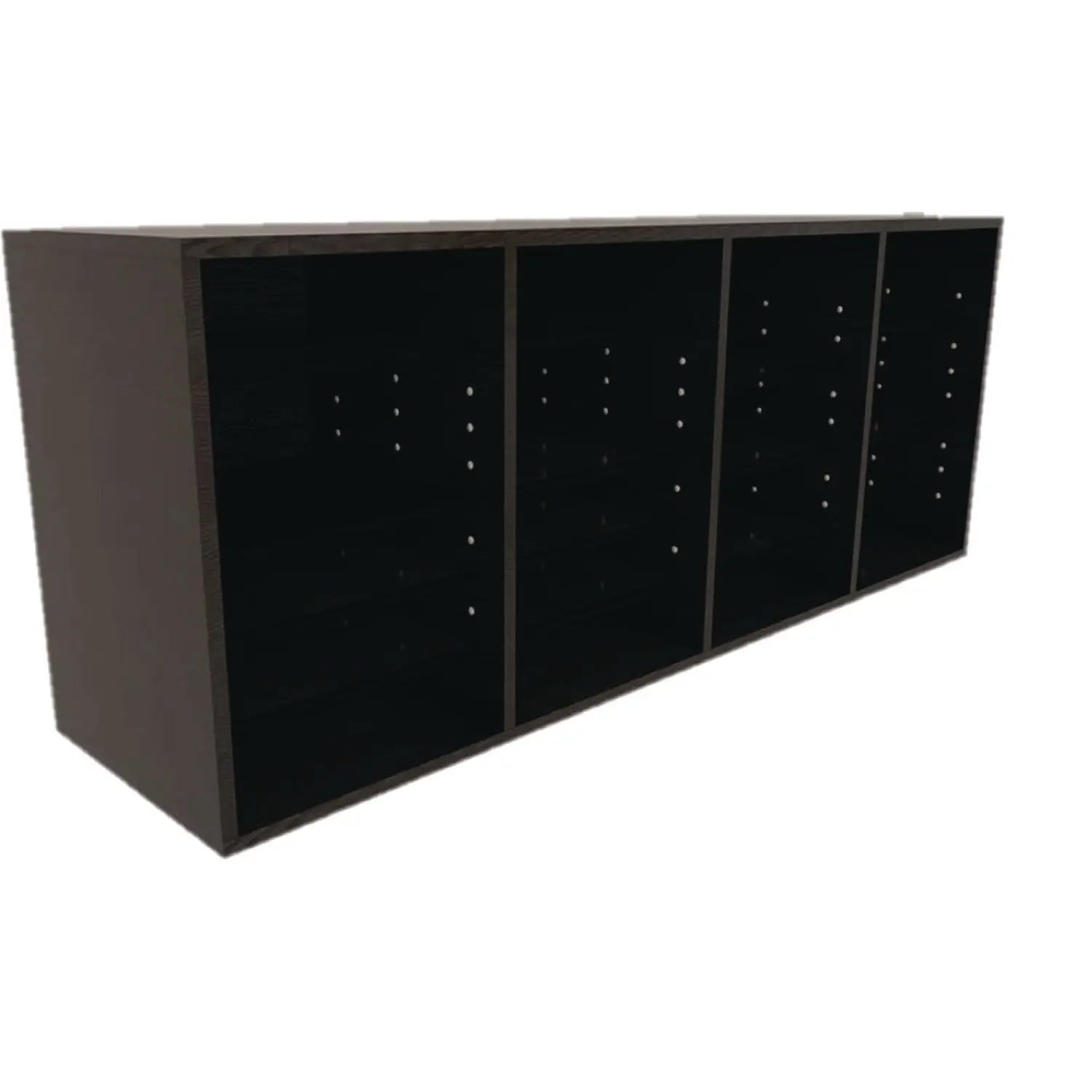 Wood Adjustable 24 Compartment Literature Organizer, 24 Sections, Letter Size, 39.3 x 11.8 x 16.3, Black