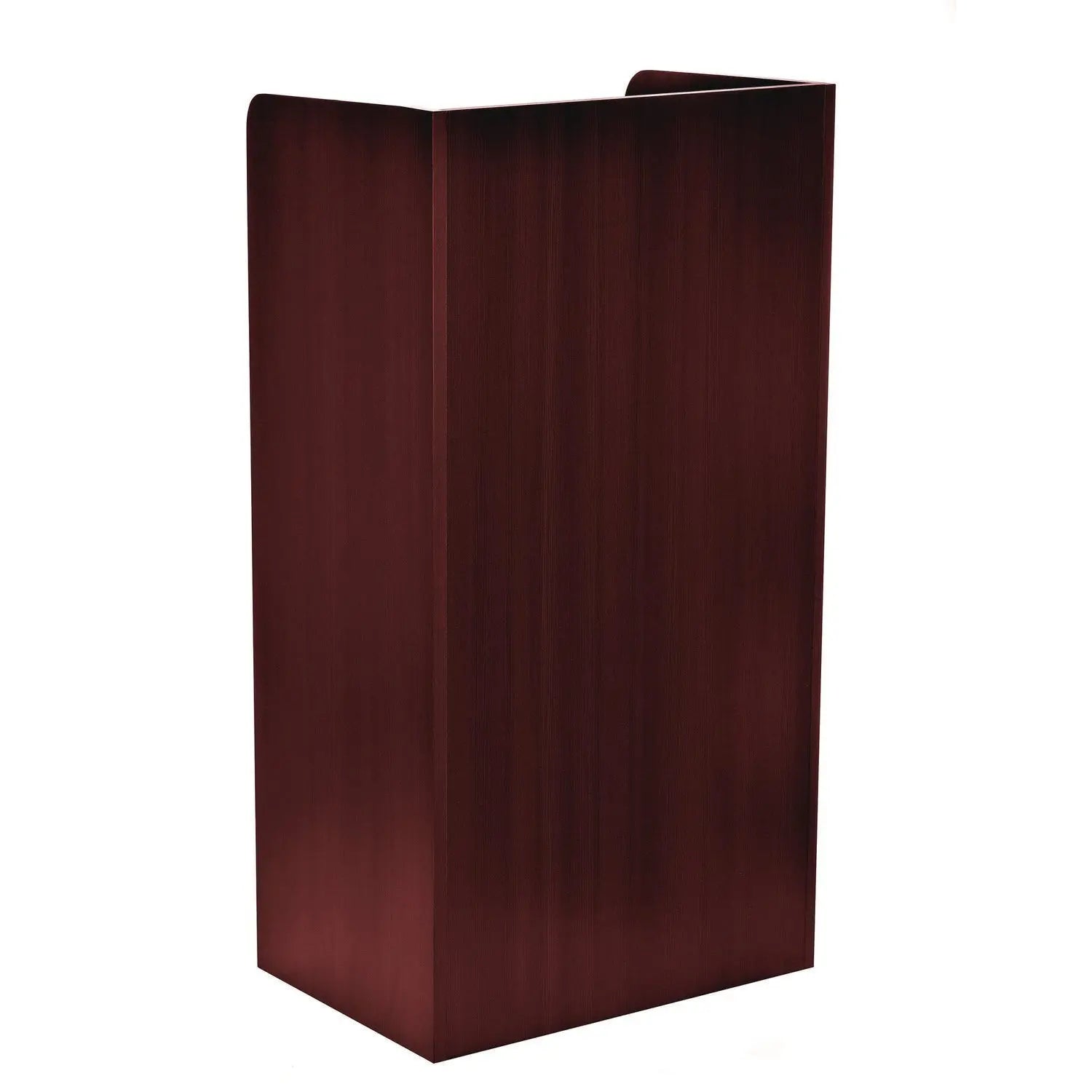 Wood Mobile Presentation Lectern Speaker Stand with Shelves, 22.44 x 16.53 x 45.98, Mahogany AdirOffice Flipcost