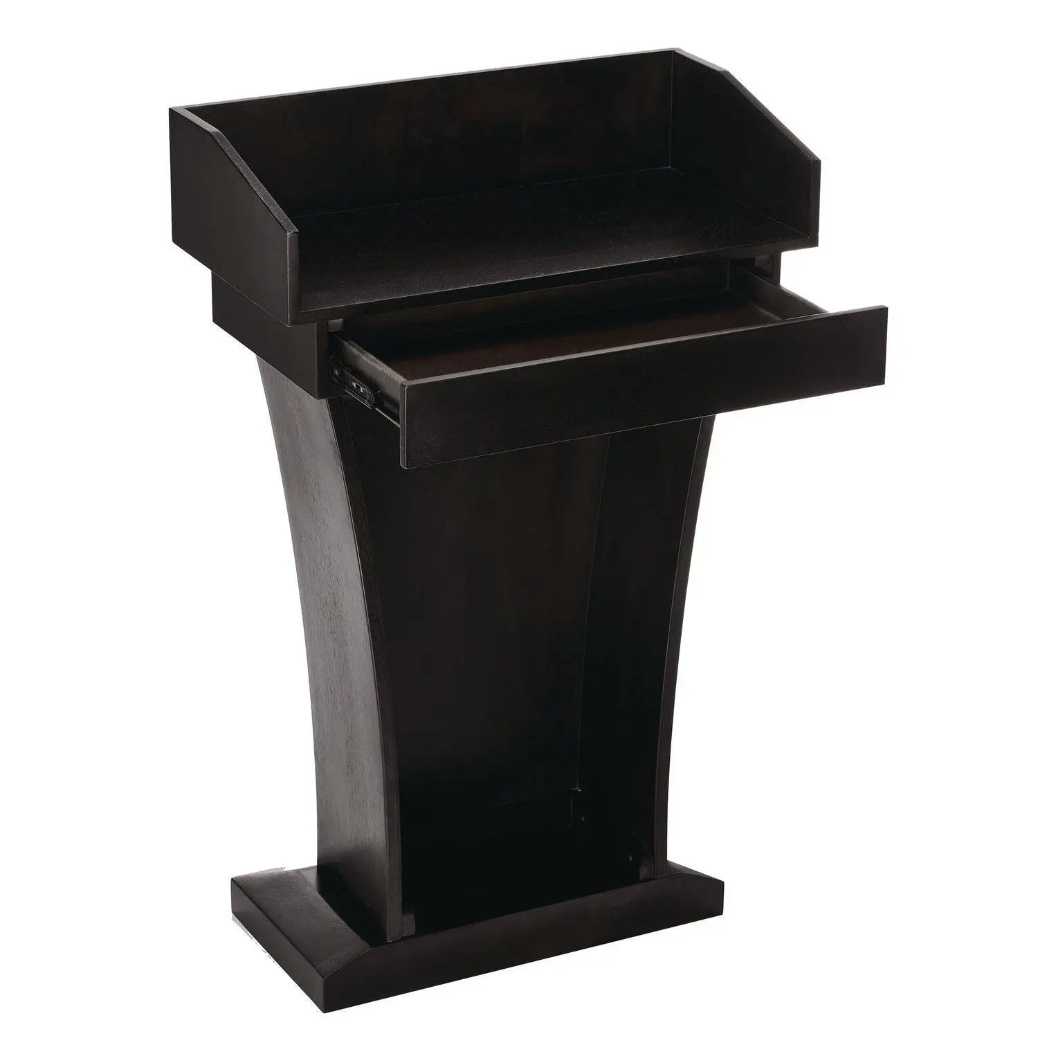Wood Stand-Up Podium Lectern Speaker Stand with Drawer and Storage Area, 27.55 x 14 x 43.3, Black AdirOffice Flipcost