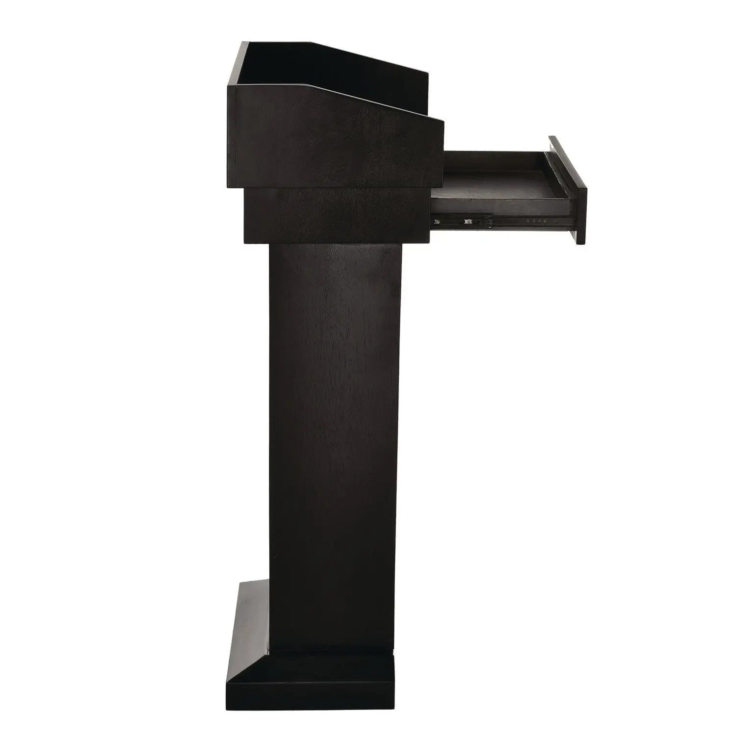 Wood Stand-Up Podium Lectern Speaker Stand with Drawer and Storage Area, 27.55 x 14 x 43.3, Black AdirOffice Flipcost
