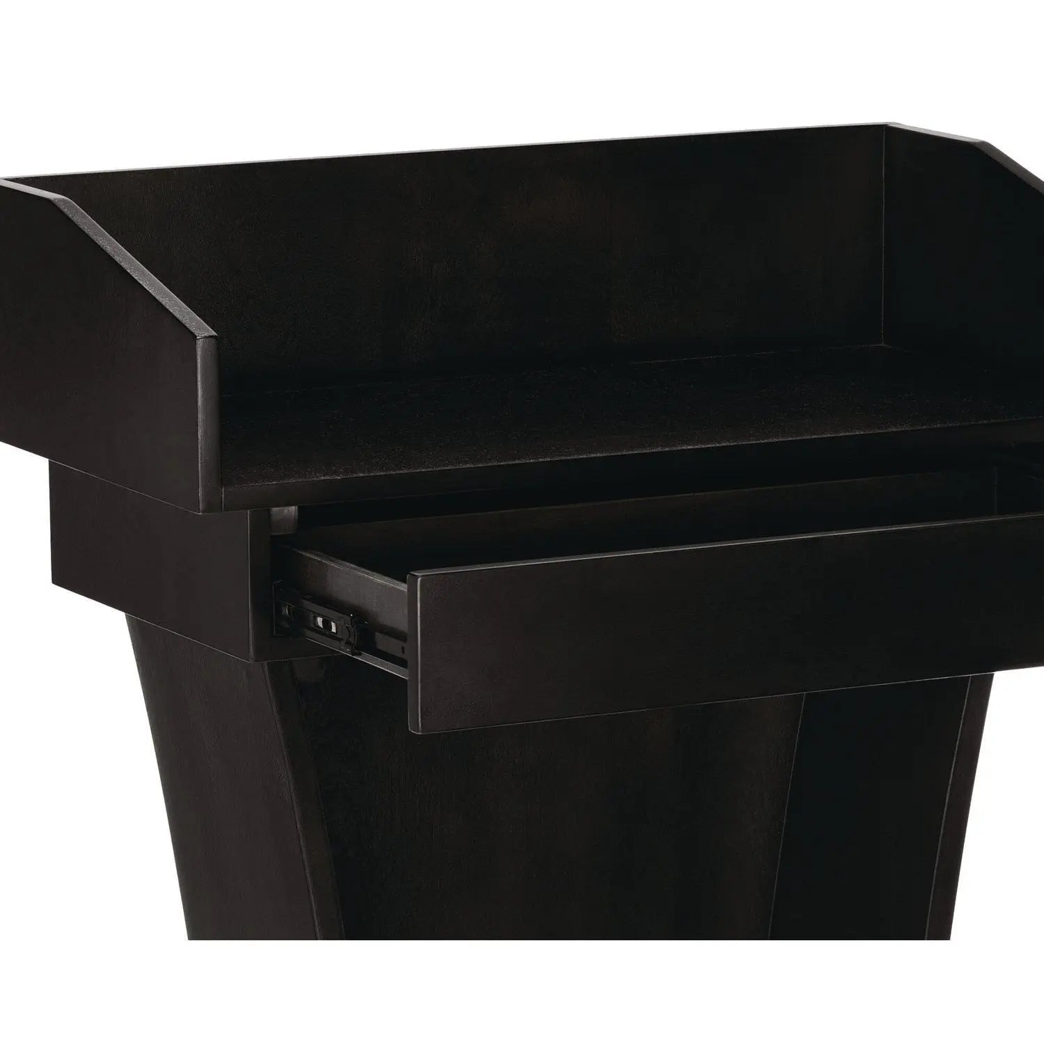 Wood Stand-Up Podium Lectern Speaker Stand with Drawer and Storage Area, 27.55 x 14 x 43.3, Black AdirOffice Flipcost
