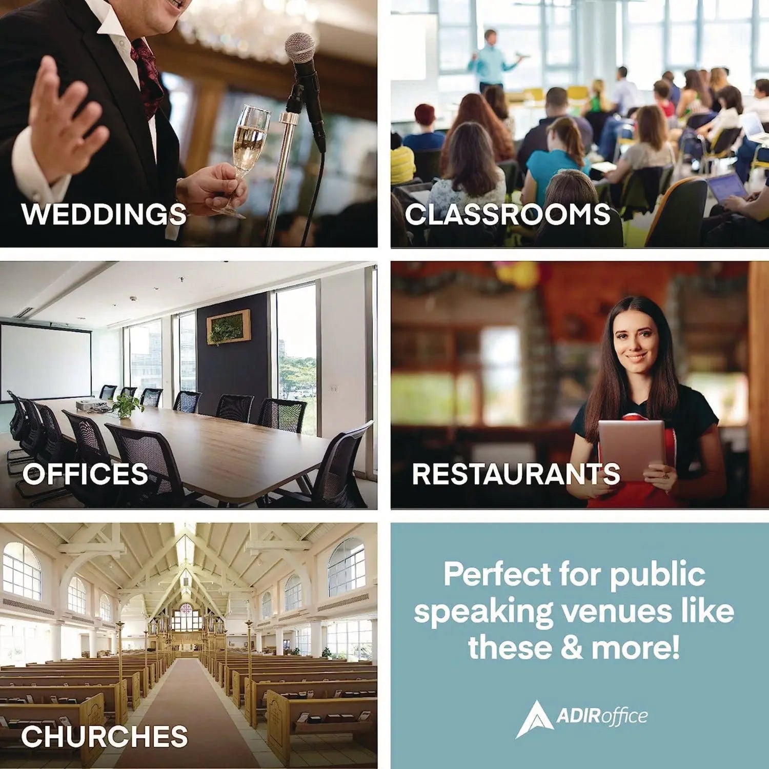 Wood Stand-up Podium Lectern Speaker Stand, 23 x 15 x 45.8, White AdirOffice Flipcost