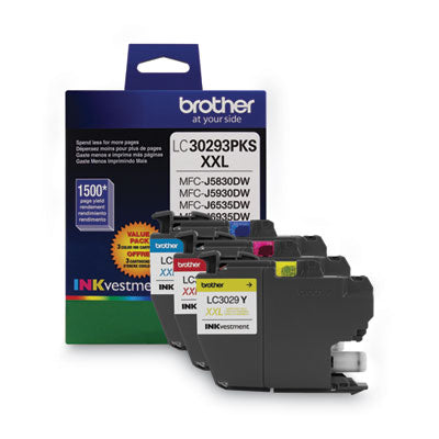 Brother LC30293PK INKvestment Super High-Yield Ink, 1,500 Page-Yield, Cyan/Magenta/Yellow Flipcost Flipcost