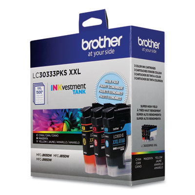 Brother LC30333PKS Inkvestment Super High-Yield Ink, 1,500 Page-Yield, Cyan/Magenta/Yellow Flipcost Flipcost