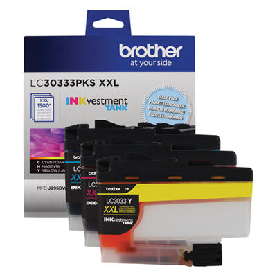 Brother LC30333PKS Inkvestment Super High-Yield Ink, 1,500 Page-Yield, Cyan/Magenta/Yellow Flipcost Flipcost
