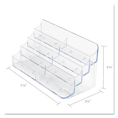 deflecto® 8-Pocket Business Card Holder, Holds 400 Cards, 7.78 x 3.5 x 3.38, Plastic, Clear Flipcost Flipcost