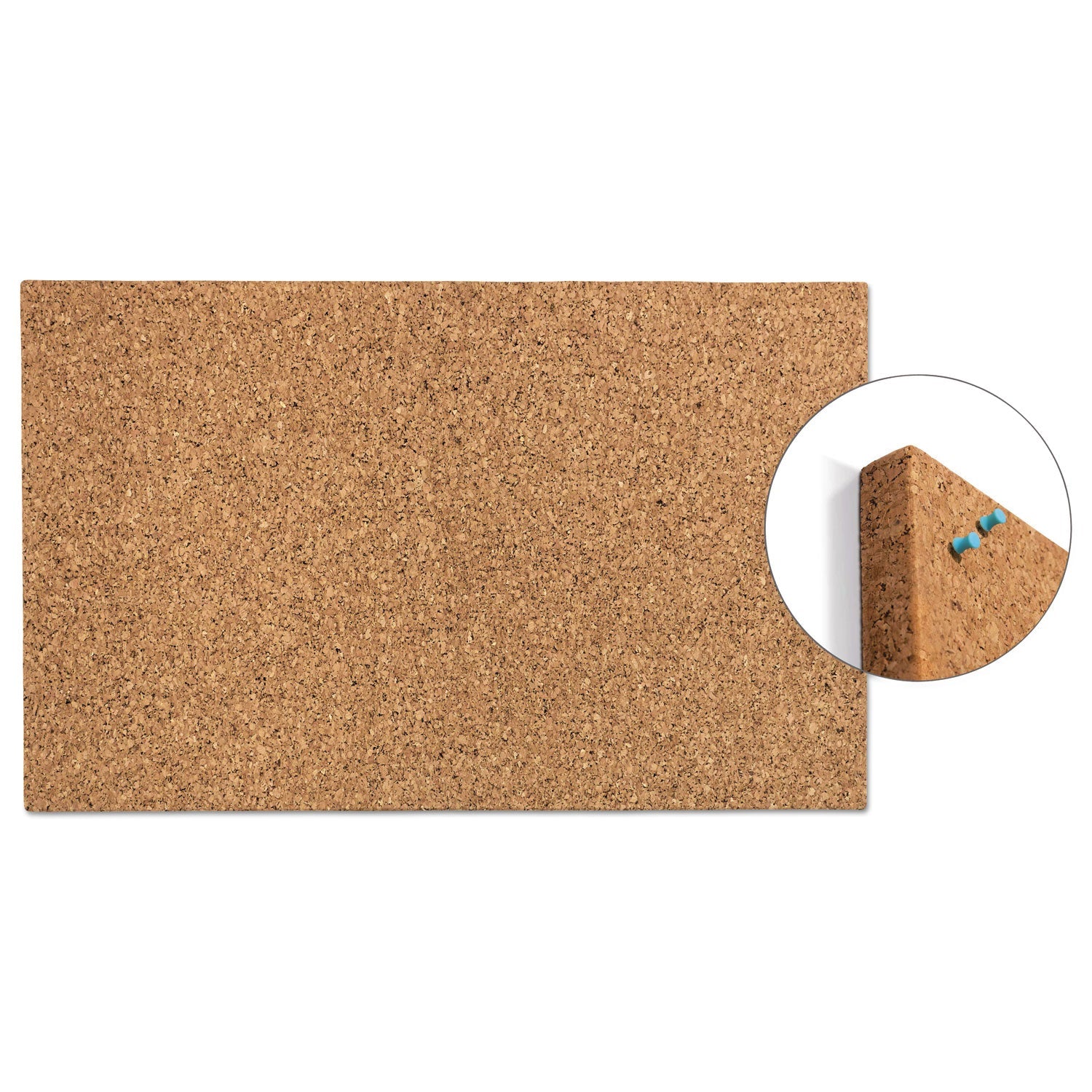 Iceberg iDesign Frameless Cork Bulletin Board, 24" x 38", Tan Surface