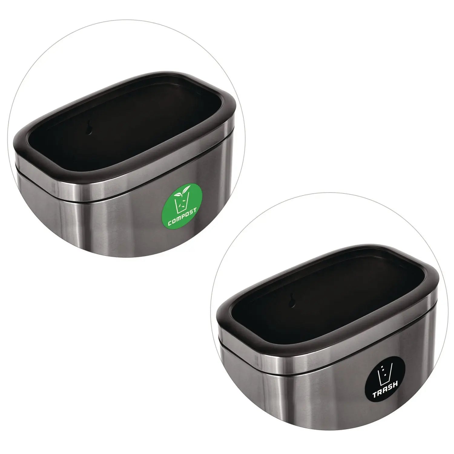 10.5 Gallon Compost and Trash Station, Brushed Stainless Steel Alpine Industries Flipcost