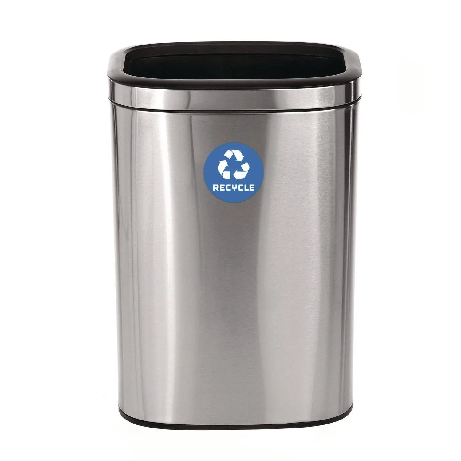 10.5 Gallon Slim Recycling Can, Brushed Stainless Steel