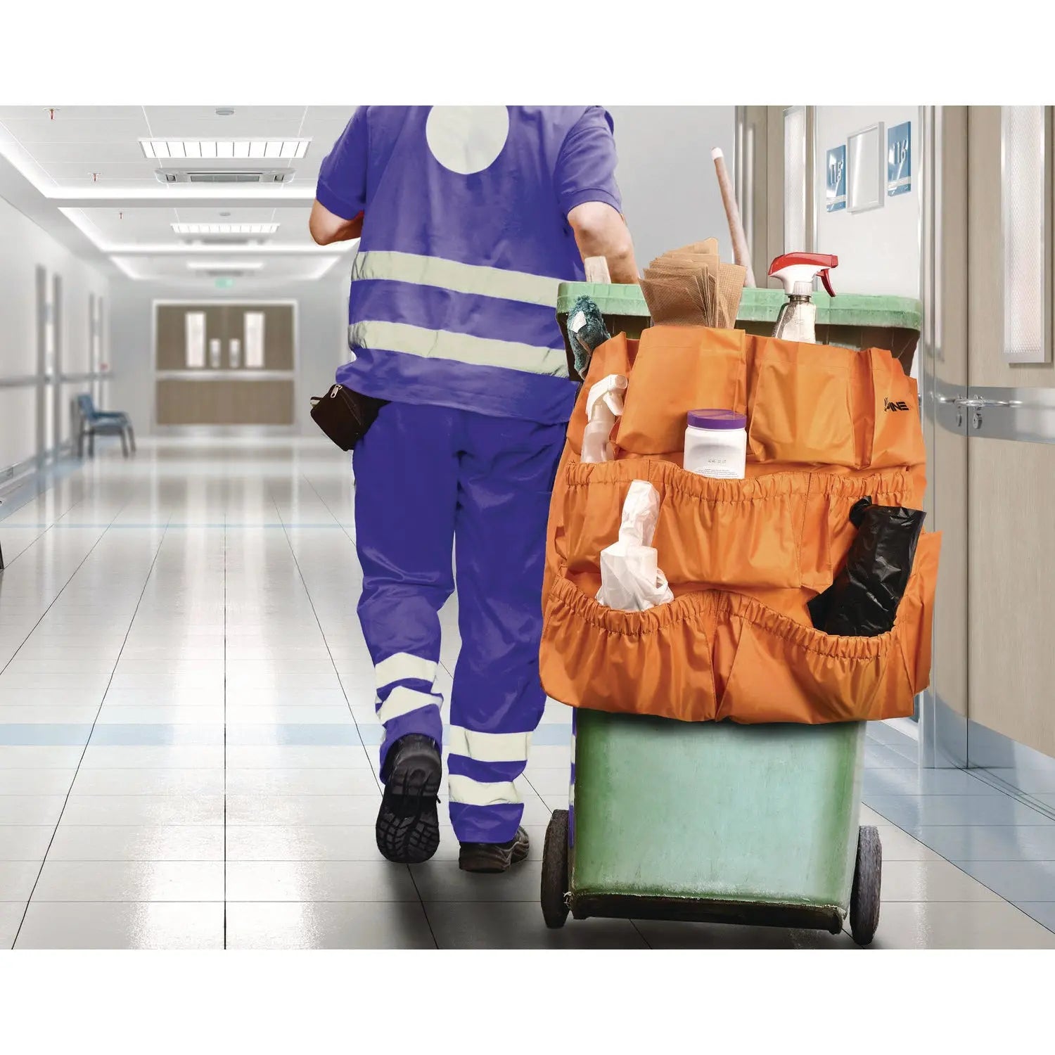 12-Pocket Trash Can Caddy Bag, 12 Compartments, Orange Alpine Industries Flipcost