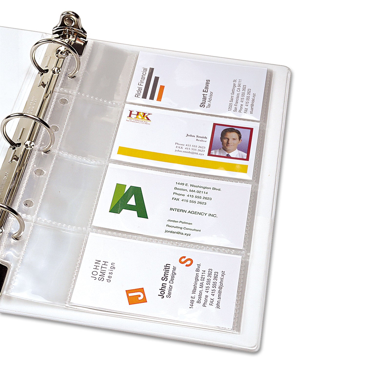 Avery® Business Card Binder Pages, For 2 X 3.5 Cards, Clear, 8 Cards/sheet, 5 Pages/pack