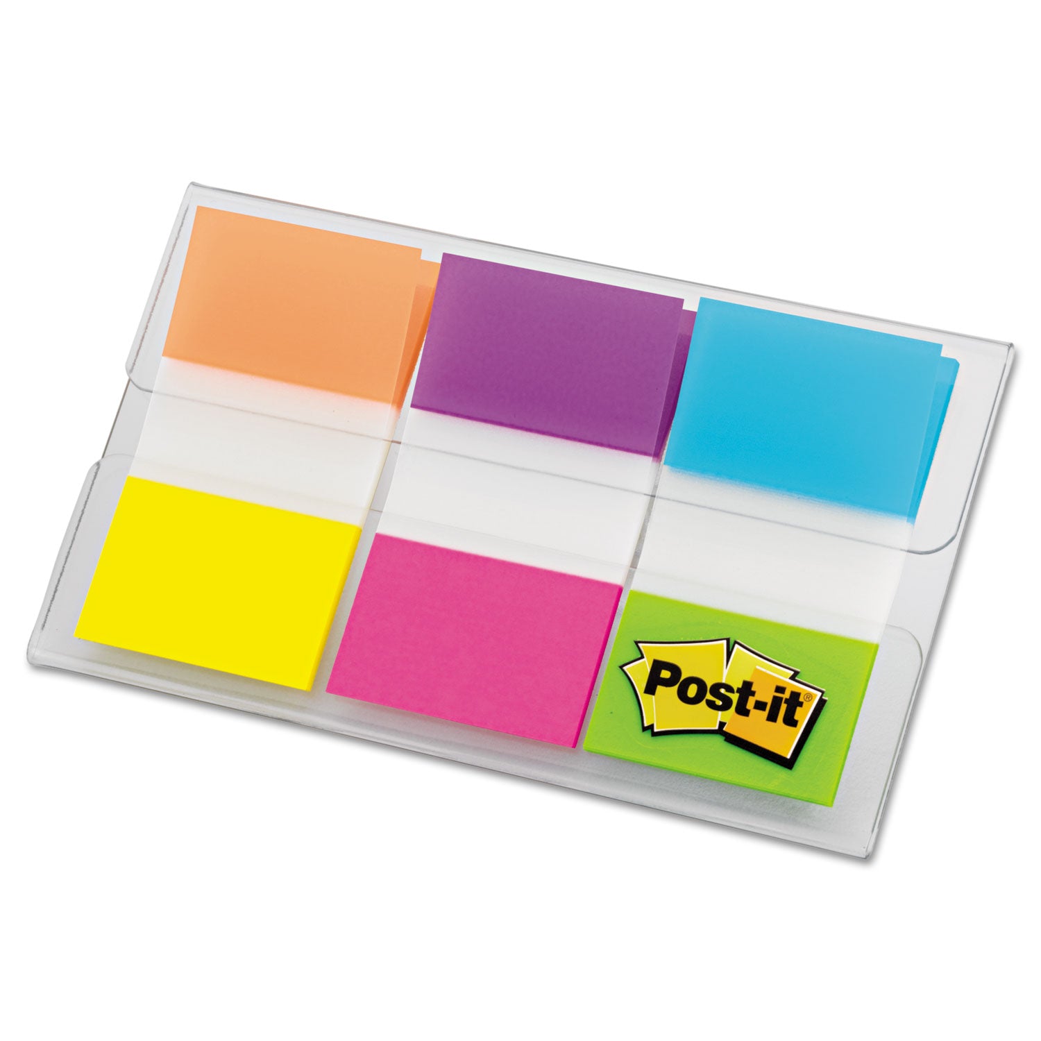 Post-it® Flags Page Flags In Portable Dispenser, Assorted Brights, 60 Flags/pack